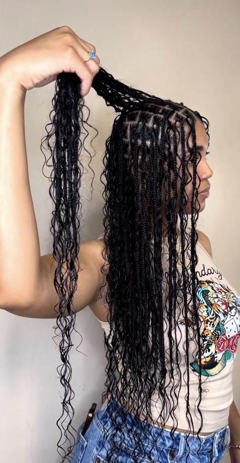 Godess Breads Hairstyle, Boho Braids With Human Hair, Crochet Boho Braids, Braids With Human Hair, Faux Locs Braids, Kanekalon Braids, Crochet Faux Locs, Big Box Braids, Crochet Box Braids