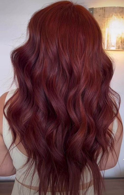 27 Hottest Red Hair Color Ideas Perfect For This Season - 37 Deep Red Hair, Red Hair Color Ideas, Dark Red Hair Color, Mahogany Hair, Cherry Red Hair, Wine Red Hair, Red Hair Inspo, Wine Hair, Cherry Hair