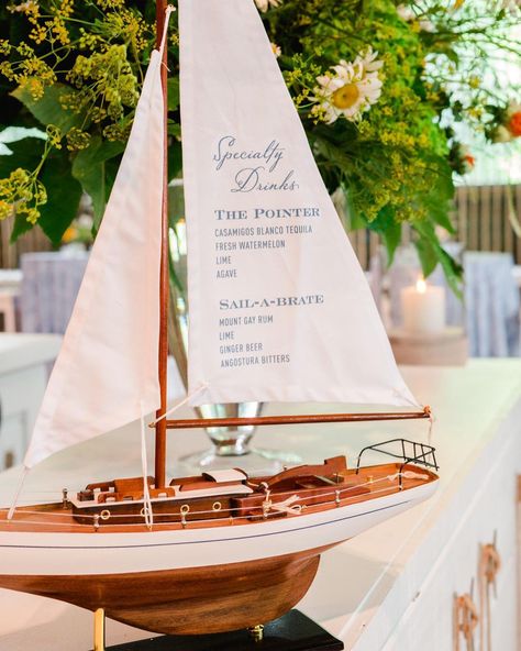 Coastal Rehearsal Dinner, Nautical Rehearsal Dinner, Garden Engagement Party, Sailboat Wedding, Bar Signage, Bridal Shower Decorations Diy, Boat Wedding, Garden Engagement, Wedding Watercolor