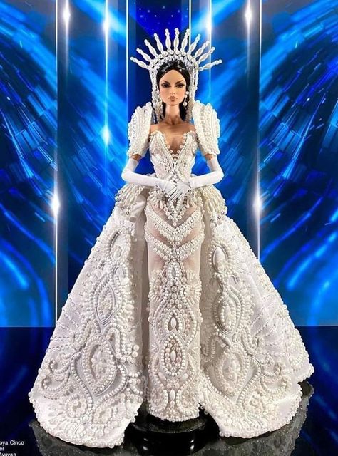 Filipiniana Recycled Gown, Recycled Gown, Modern Filipiniana Dress, Filipiniana Dress, Recycled Dress, Barbie Wedding Dress, High Fashion Dresses, Glamour Dolls, Barbie Dress Fashion