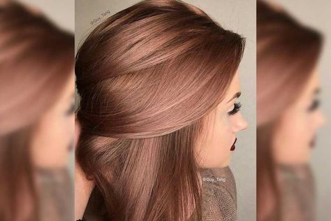 25 Hair Colors You Should Try in 2018 Rose Gold Hair Shades, Rose Gold Hair Color Ideas, Gold Hair Color Ideas, Rose Gold Hair Color, Gold Hair Color, Balayage Short, Gold Hair Colors, Hair Color Rose Gold, Fall Hair Color Trends