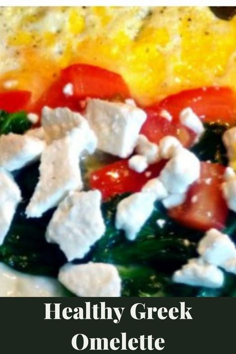 Feta Omlet Recipes, Mediterranean Diet Omelette, Greek Omelette Recipe, Greek Omlette Healthy, Oven Omelette Recipe, Spinach Feta Omelette Recipe, Greek Omelette Casserole, Egg White Omelette With Spinach And Feta, Greek Omelette