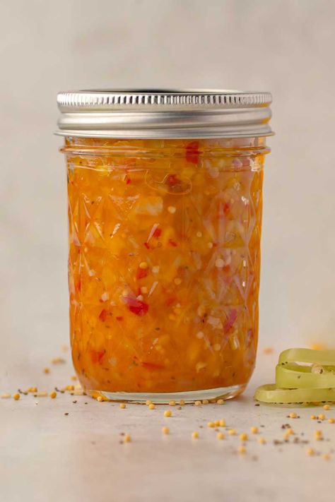 Banana Pepper Vinaigrette, Cajun Candy Relish Recipe, Banana Pepper Relish Canning, Uses For Banana Peppers, Spicy Banana Pepper Recipes, Sweet Pepper Relish Recipe Canning, Things To Do With Peppers, Canned Banana Pepper Recipe, What To Do With Banana Peppers