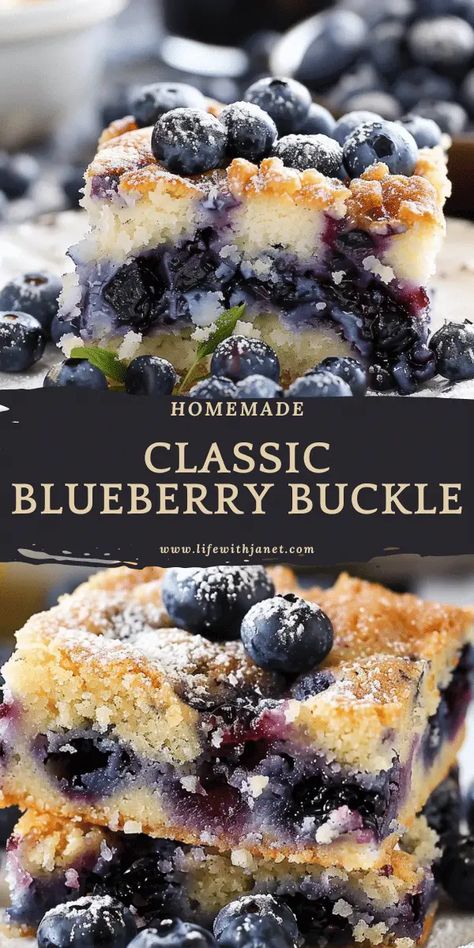 Holy moly! We made this twice over the weekend because everyone was obsessed! Blueberry Recipes Easy, Blueberry Buckle Cake, Buckle Cake, Buckle Recipe, Blueberry Buckle Recipe, Berry Desserts, Fruit Sweets, Blueberry Streusel, Blueberry Desserts Recipes