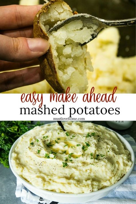 Simple Mashed Potatoes, Starchy Sides, Potatoes Mashed, Make Ahead Mashed Potatoes, Easy Mashed Potatoes, Easy Thanksgiving Recipes, Thanksgiving Side, Mashed Potato, Baked Potatoes