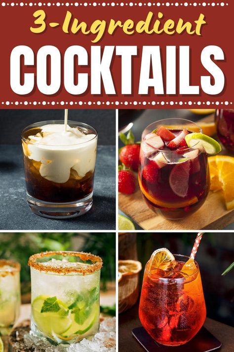 Simple Ingredient Cocktails, Few Ingredient Cocktails, 3 Ingredients Cocktails, Simple Mixed Drinks 3 Ingredients, Easy Rum Drinks 3 Ingredients, Three Ingredient Cocktails, Simple Alcoholic Drinks 3 Ingredients, Light Drinks Alcohol, 3 Ingredient Cocktails Recipes