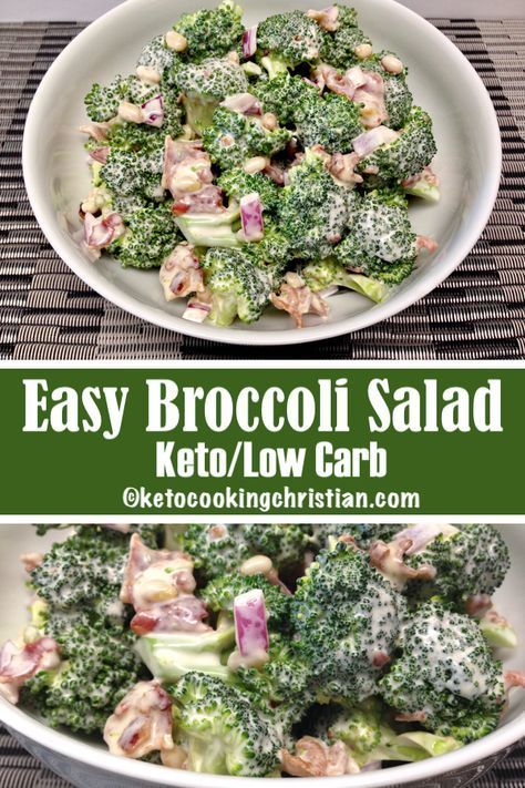 Low Carb Broccoli Salad, Keto Broccoli Salad, Low Carb Broccoli, Broccoli Salad With Bacon, Easy Broccoli Salad, Bacon Broccoli, Keto Stuffed Peppers, Salad Simple, Broccoli Salad Bacon