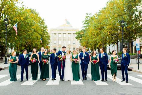 Emerald Green Bridesmaid Dresses And Navy Suits, What Color Suit Goes With Green Dress, Navy And Emerald Wedding Party, Navy Suit With Emerald Green Tie, Navy Suit Emerald Tie, Navy Suits Green Bridesmaids, Navy And Green Wedding Party, Navy Suit Green Dress, Emerald Green Navy Blue Wedding