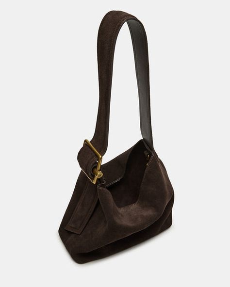 The LISAA bag is a versatile and stylish accessory for everyday use. This bucket bag can be worn comfortably on the shoulder with an adjustable strap. It also features a lined under-shoulder strap for added comfort with an added buckle detail. The top snap closure ensures the safety of your belongings, and the removabl Suede Bag, Bucket Bags, Shoulder Strap Bag, Strap Bag, Outfit Inspiration Fall, Classic Bags, Suede Material, Brown Bags, Strap Tops