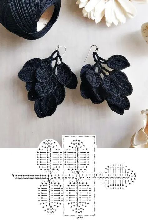 Wonderful Graphics Of Crochet Earrings With Flowers Crochet Flower Earrings, Delicate Crochet, Crochet Jewelry Patterns, Crochet Earrings Pattern, Pola Amigurumi, Crochet Plant, Crochet Leaves, Lace Earrings, Crochet Flower Patterns