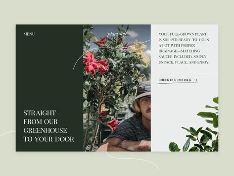 Nature Website Design, Green Website Design, Gardening Website, Plant Website, Green Website, Travel Blog Design, Website Layout Inspiration, Website Landing Page, Minimal Web Design