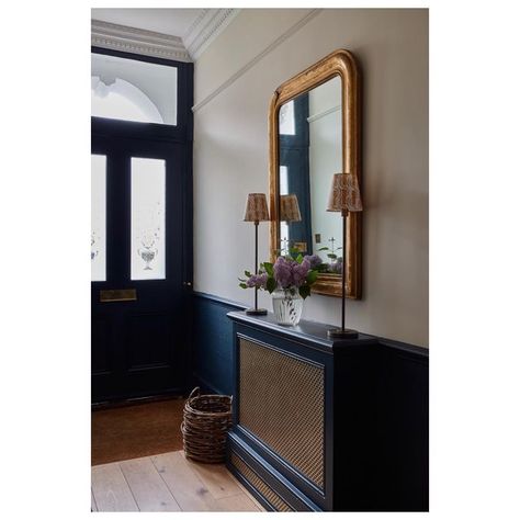 Laura Stephens on Instagram: "Sometimes simple and elegant solutions for hallways are best…. 📷 @snookphotograph" End Of Hallway Decor, End Of Hallway, Mirror Victorian, Large Family Home, Victorian Hallway, Hallway Mirror, Hall Lighting, Victorian Terrace, Large Family