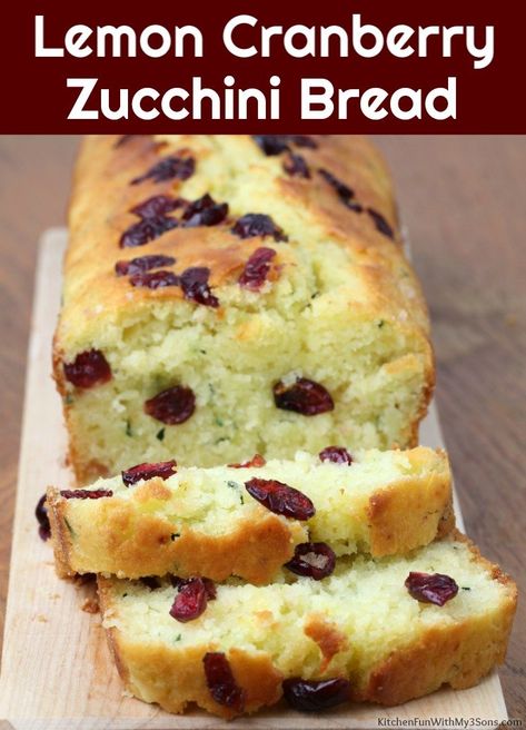 Cranberry Zucchini Bread, Blueberry Sweet Rolls, Blueberry Zucchini Bread, Lemon Cranberry, Zucchini Recipes Dessert, Lemon Zucchini Bread, Lemon Zucchini, Cranberry Bread, Sweet Dough