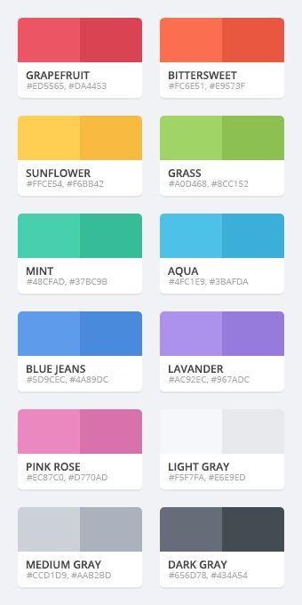 Inspiration Typographie, Flat Color Palette, Ui Color, Gradient Color Design, Art Cyberpunk, Web Design Mobile, Color Design Inspiration, Web Colors, Hex Color Palette