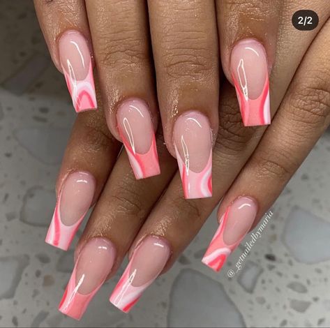 Summery Nails, French Tip Acrylic Nails, Her Nails, Simple Acrylic Nails, Classy Acrylic Nails, Long Acrylic Nails Coffin, Acrylic Nails Coffin Pink, Acrylic Nails Coffin Short, Summer Acrylic Nails