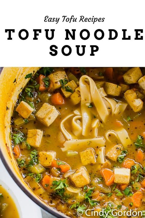 Veggie Tofu Soup, Vegan Tofu Noodle Soup, Vegetable Tofu Soup, Soup Tofu Recipes, Tofu In Soup Recipes, Tofu Chicken Noodle Soup, Soup With Tofu Recipes, Tofu Vegetable Soup, Tofu Soup Recipes Easy