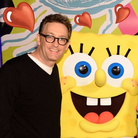 I always wanted to meet tom kenny. Guys, he's the voice of spongebob! He can sing in every voice that he dose. Best Tattoos Design, Spongebob Flower Tattoo, Flower Tattoo On Shoulder, Spongebob Stuff, Tammy Rivera, Tom Kenny, Tattoo On Shoulder, Larkspur Flower, Funny Gaming Memes