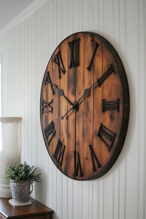 "Create a statement piece with a DIY Oversized Wall Clock! 🕰�️🛠️ Perfect for adding function and style to your space. #OversizedClockDIY #HomeDecorInspo #DIYWallArt" Oversized Wall Clock, Diy Clock, Large Wall Clock, Metal Wall Clock, Diy Home Decor Projects, Diy Wall Art, How To Make Your, Large Wall, Decor Project