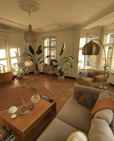 Cozy Home Aesthetic Apartment, Warm Toned House Decor, Nice Apartments Aesthetic, Living Room Aestethic, French Inspired Living Room Decor, Earthy Appartement, Earthy Tone Apartment, Cozy Flat Aesthetic, Wood Apartment Aesthetic