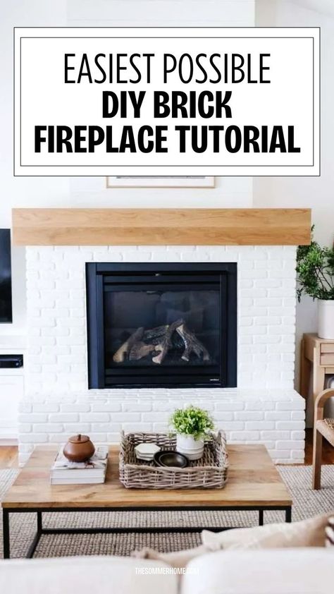 Ready for a fireplace facelift? Our Super Easy DIY Painted Brick Fireplace Makeover Tutorial is here to guide you through refreshing your hearth with a modern twist. Learn how to master the art of painted brick fireplaces, from choosing the right paint to applying it for a durable finish. This home decor project is perfect for anyone looking to undertake a budget-friendly update that dramatically changes the ambiance of a room. Painted Brick Fireplace Makeover, Fireplace Upgrade, Paint Brick, White Oak Furniture, Red Brick Fireplaces, Easy Diy Home Projects, Painted Brick Fireplace, Diy Fireplace Makeover, Painted Brick Fireplaces