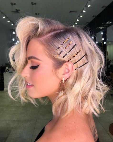 Blond Hairstyles, Cute Prom Hairstyles, Medium Blonde Hair, Prom Hairstyles For Short Hair, Fabulous Hair, Peinados Fáciles Para Cabello Corto, Penteado Cabelo Curto, Short Haircut, Short Blonde