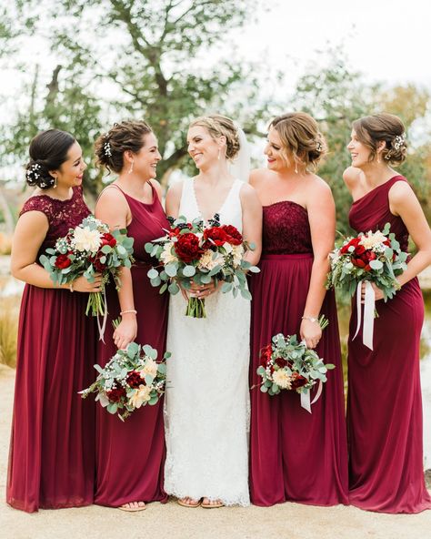 Black and burgundy wedding