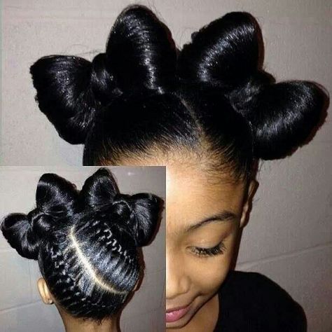 Cute Mickey Mouse Hairstyle! Bow Braid, Hair Afro, Afrikaanse Mode, Hair Styles 2014, Girls Braids, Hairstyle Gallery, Braided Hair, Crazy Hair Days, Hair Game