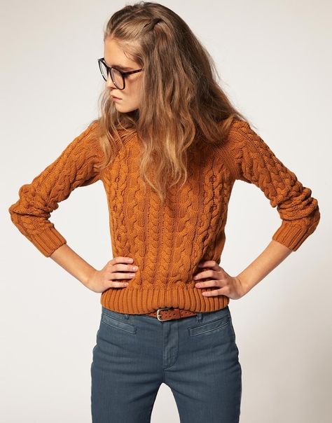 . Looks Jeans, Aran Sweater, Studio 54, Orange Sweaters, Geek Chic, Kate Moss, Mode Vintage, Looks Style, Mode Inspiration