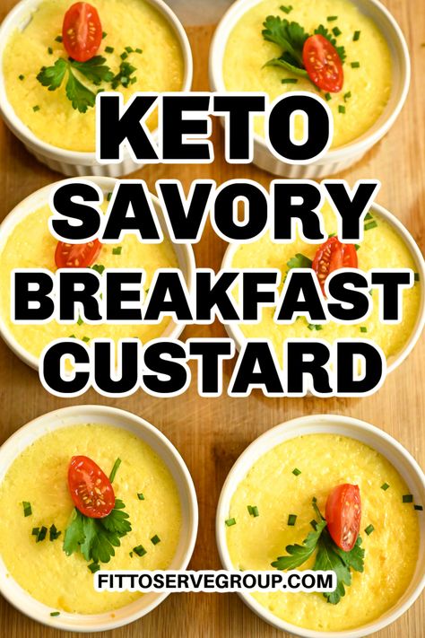 Savory Custard Recipe, Breakfast Custard Recipe, Easy Egg Custard, Keto Egg Custard, Low Carb Custard, Savory Custard, Breakfast Custard, Bone Healing Foods, Keto Custard