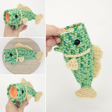 I went fishing for a completely new idea for my next creation and made… a large mouth bass?! Plush version coming next! 🤗 What should I name this bass?? A “B” or “L” name? Let me know your ideas!👇 Crochet Trout Pattern Free, Bass Crochet Pattern, Crochet Bass Fish Pattern Free, Short Crochet Projects, Crochet Bass Fish, Fishing Crochet, Crochet Motivation, Crochet Fishing, Large Mouth Bass