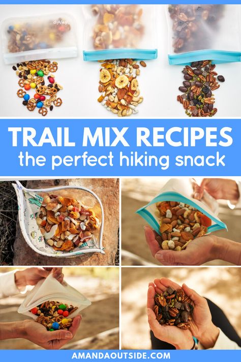 Homemade Trail Mix [3 WAYS] — Amanda Outside Hiking Trail Mix Recipe, Home Made Trail Mix Recipes, Easy Trail Mix Recipes, Homemade Trail Mix Recipes, Healthy Trail Mix Recipes, Trail Mix Ingredients, Granola Life, Yogurt Covered Raisins, Healthy Trail Mix