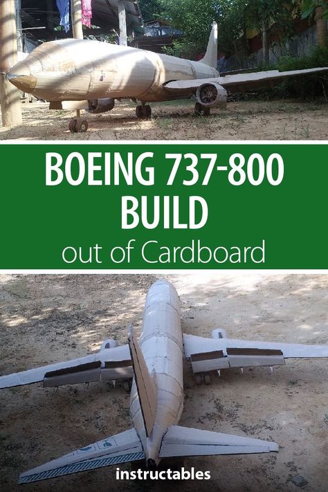 Build a model of a Boeing 737-800 entirely out of cardboard. #airplane #airline #upcycle #reuse Cardboard Plane Diy, Cardboard Airplane Diy, Planes Drawing, Cardboard Plane, Delta Airplane, Diy Plane, Cardboard Airplane, Make A Plane, Airship Model