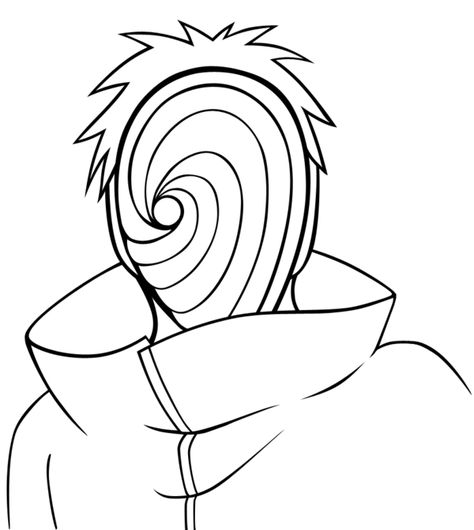 Obito Uchiha Drawing Easy, Tobi Sketch, Itachi Outline, Obito Drawing, Obito Pencil Sketch, Naruto Outline Drawing, Kakashi Hokage, Naruto Painting, Nuh Uh