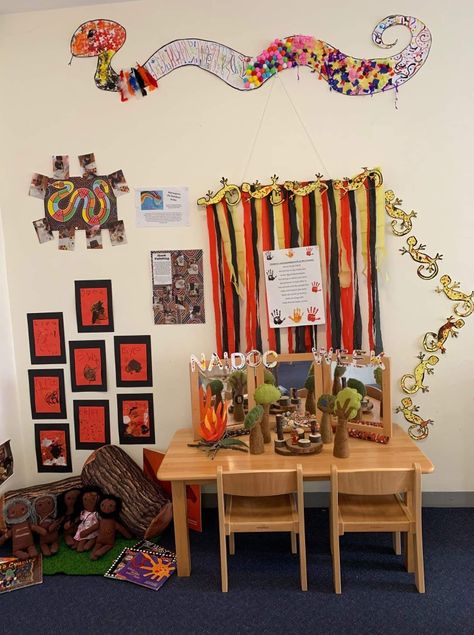 Naidoc Week Display Ideas, Aboriginal Corner In Childcare, Aboriginal Displays In Childcare, Indigenous Classroom Decor, Naidoc Week Activities For Babies, National Reconciliation Week Craft, Reconciliation Week Activities Toddlers, Naidoc Week Activities Preschool, Naidoc Week Activities Toddlers