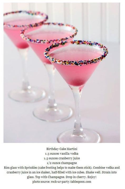 Recipe Birthday Cake, 21st Birthday Drinks, Birthday Cake Martini, Cake Martini, 21st Birthday Themes, 21st Bday Ideas, Turning 21, Birthday Cocktails, 21st Cake