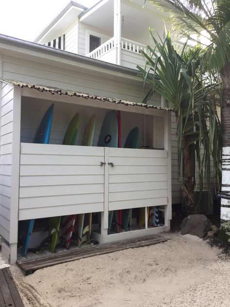 The Atlantic, Byron Bay Stand Up Paddle Board Storage, Outdoor Surfboard Storage, Surf Board Storage, Surf Shed, Kayak Storage Ideas, The Atlantic Byron Bay, Paddle Board Storage, Surfboard Storage, Outdoor Bike Storage