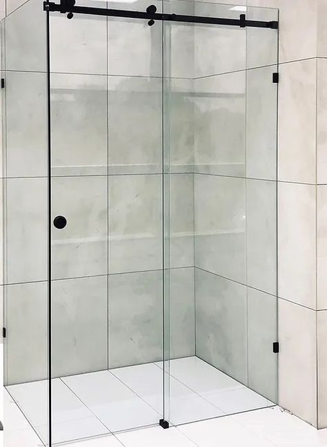 Frameless Sliding Shower Screens Melbourne | Flexi Showers Campbellfield Sliding Shower Screen, Sliding Shower Doors Frameless, Barn Door Shower, Sliding Door Shower, Frameless Shower Screen, Sliding Shower Doors, Sliding Shower Screens, Frameless Sliding Doors, Drawing Lines