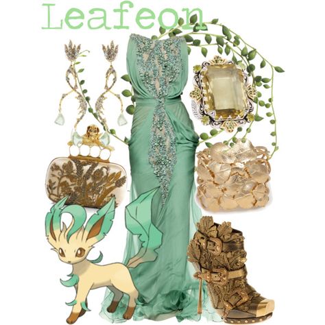 Leafeon - Polyvore Pokemon Inspired Outfits, Leafeon Pokemon, First 150 Pokemon, Pokemon Fashion, Lying Game, Pokemon Costumes, Pokemon Clothes, Pokemon Theme, Pokemon Eevee