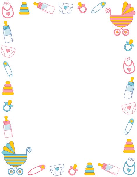 bebé Baby Clip Art Printables, Train Baby Shower, Scrapbook Bebe, Free Baby Shower Invitations, Free Gif, Printable Border, Border Templates, Border Clipart