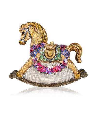 Judith Leiber Couture Penelope Floral Rocking Horse Evening Clutch Bag, Champagne/Multi Judith Leiber Handbags, Judith Leiber Bags, Novelty Handbags, Judith Leiber Couture, Floral Handbags, Floral Clutches, Floral Purse, Crystal Clutch, Horse Designs