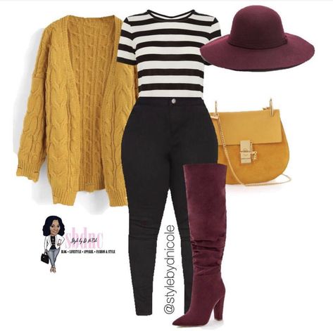 Mode Ab 50, Fashion Outfits Ideas, Yellow Purse, Plus Zise, High Fashion Outfits, Black Women Fashion, College Fashion, Looks Style, Mode Inspiration