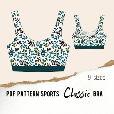 Sewing Pattern Crop Top, Sports Bra Sewing Pattern, Shorts Pattern Free, Pattern Crop Top, Bra Sewing Pattern, Plus Size Crop Tops, Sports Bra Pattern, Bra Sewing, Patterned Crop Top