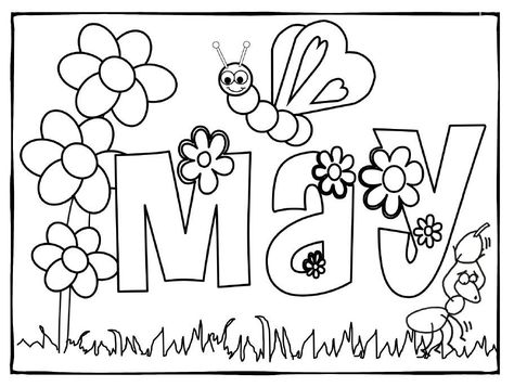 May Coloring Pages - Best Coloring Pages For Kids May Coloring Pages, Garden Coloring Pages, Preschool Coloring Pages, Kids Animals, Spring Coloring Pages, Colouring Printables, Month Colors, Flower Coloring Pages, Coloring Pages To Print