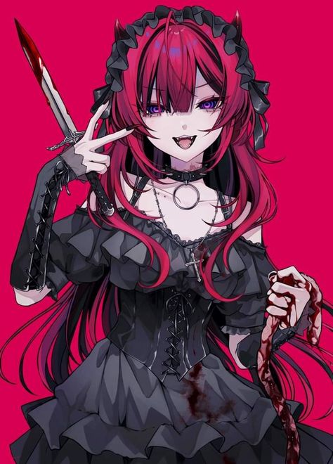 Anime Goth, Vampire Girls, Vampire Art, Goth Art, Demon Girl, Gothic Anime, Gothic Girls, Dark Anime, Gothic Lolita