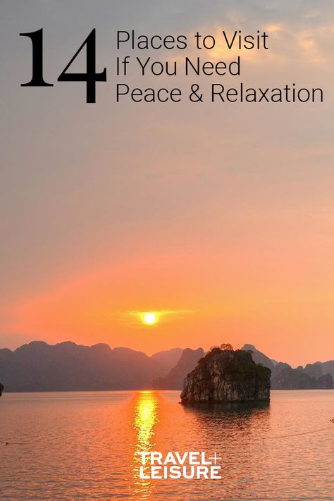 Daily stress can really take its toll on your mind and body. You might be looking for the best reasons to get away from it all. Face it: You need a vacation. #Travel #Relax #Spa #Peaceful #Vacation #WeekendGetaway #BucketList #TravelIdeas #Summer #Fall #Beach | Travel + Leisure - 14 Incredible Places to Visit If You Need Peace and Relaxation Peaceful Places To Travel, Relaxing Vacation Ideas, Most Relaxing Vacation In The Us, Relaxing Photos Peace, Tropical Places To Travel On A Budget, Need Peace, Skiing In Japan, Fall Beach, Relaxing Travel