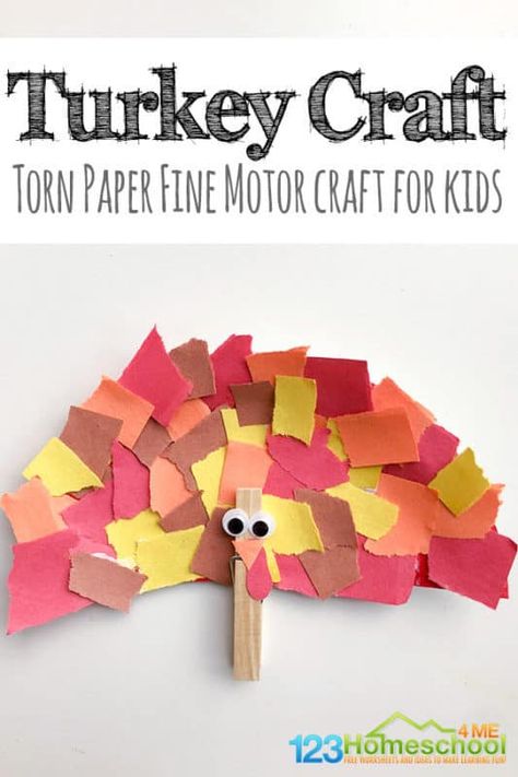 Turkey Craft For Kids, Paper Turkey, 123 Homeschool 4 Me, Thanksgiving Activities Preschool, Thanksgiving Crafts For Toddlers, Fun Thanksgiving Crafts, Thanksgiving Games For Kids, Thanksgiving Crafts Preschool, Easy Thanksgiving Crafts