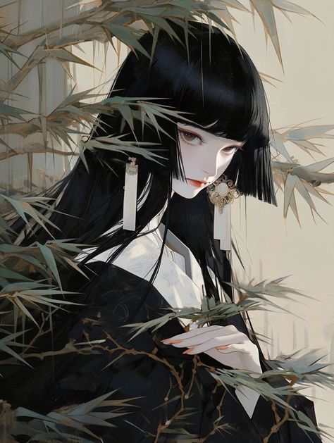 Wallpapers Iphone, Black Hair, A Woman, Wallpapers, Iphone, Hair, Anime, Black, Art