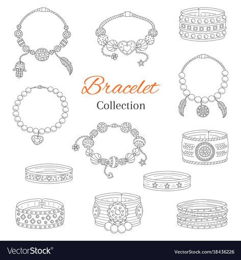 Accessories Sketches Fashion, Accessories Illustration Jewellery, Bracelet Sketch Design, Bangle Drawing, Record Drawing, Bracelet Drawing, Accessories Design Sketch, Sketching Inspiration, Fashion Illustration Tutorial