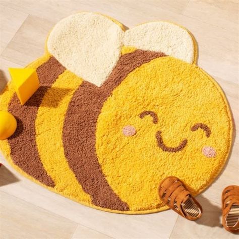 Sass & Belle Bee Happy Rug Bee Room Decor, Bee Rug, Bee Room, Bee Nursery, Bee Book, House Planning, Book Corner, Scandi Boho, Honey Yellow