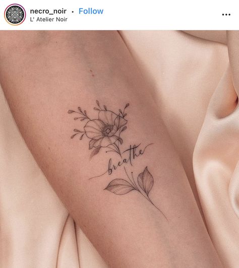 Quote Tattoos For Women With Flowers, Allow Yourself To Grow Tattoo, Flower And Words Tattoo, Wealth Tattoos For Women, Romans 8 Tattoo, Cool Tattoo Ideas Female, Capable Tattoo, Tato Mom, Floral Tattoo With Words